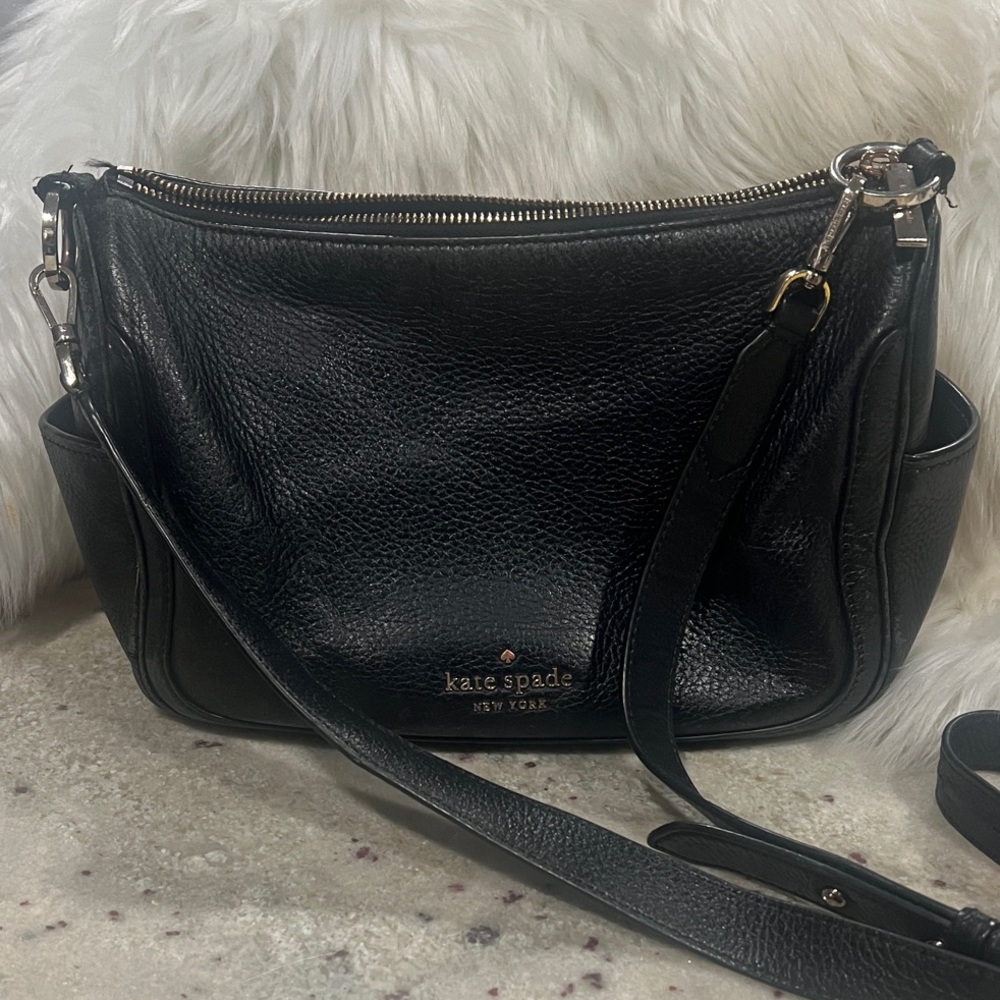 kate spade Black Pebbled Leather Crossbody